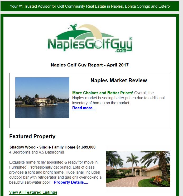 Naples Golf Guy Report